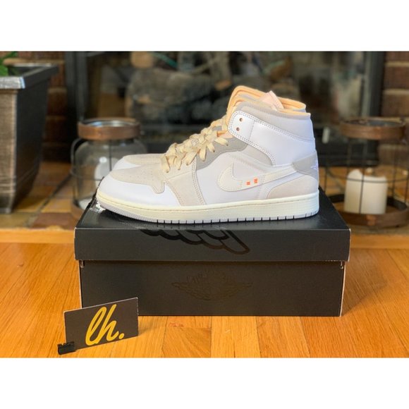 Size 10 Air Jordan 1 Mid SE “Craft Inside Out White Grey” DM9652-100